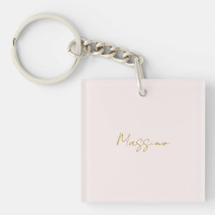 Goud & Pastel Kleur Calligrafie Elegante Gewone Na Sleutelhanger