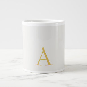 Goud & Pastel Kleur Monogram Professionele Initiaa Extra Grote Beker