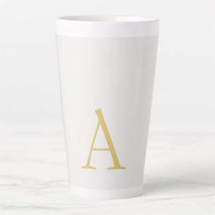 Goud & Pastel Kleur Monogram Professionele Initiaa Latte Mok