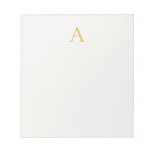 Goud & Pastel Kleur Monogram Professionele Initiaa Notitieblok