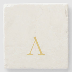 Goud & Pastel Kleur Monogram Professionele Initiaa Stenen Onderzetter