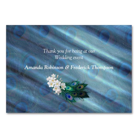 Goud, Peacock Feathers op Emerald Green Silk Kaart (Achterkant)