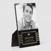 Goud Pet EDITABLE KLEUR Afstuderen Plaque Fotoplaat (Zijkant)