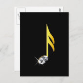 Goud pictogram van een muzieknoot 1/16 briefkaart (Voorkant / Achterkant)