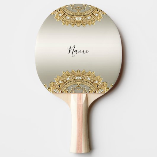 Goud  Ping Pong Paddle Tafeltennisbatje (Achterkant)