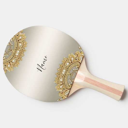 Goud  Ping Pong Paddle Tafeltennisbatje (Zijkant)