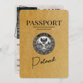 Goud Polen paspoort Bewaar de datum Save The Date (Voorkant / Achterkant)