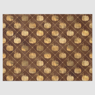 Goud pompoen en bruine herfst ontkoppeling tissuepapier