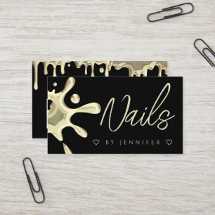 Goud Pools weekblad Nails QR Code Black Visitekaartje