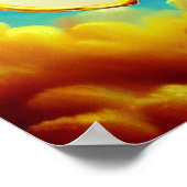 Goud Poster met gereduceerd wit hart (Hoek)