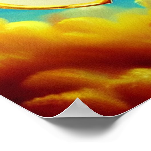 Goud Poster met gereduceerd wit hart (Hoek)