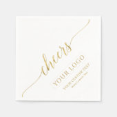 Goud Proost | Simple Business Logo Aangepaste teks Servet (Voorkant)