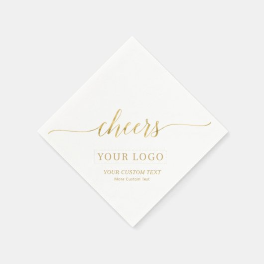 Goud Proost | Simple Business Logo Aangepaste teks Servet (Hoek)
