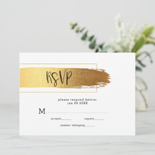 Goud pushslag modern design menu (Staand voorkant)