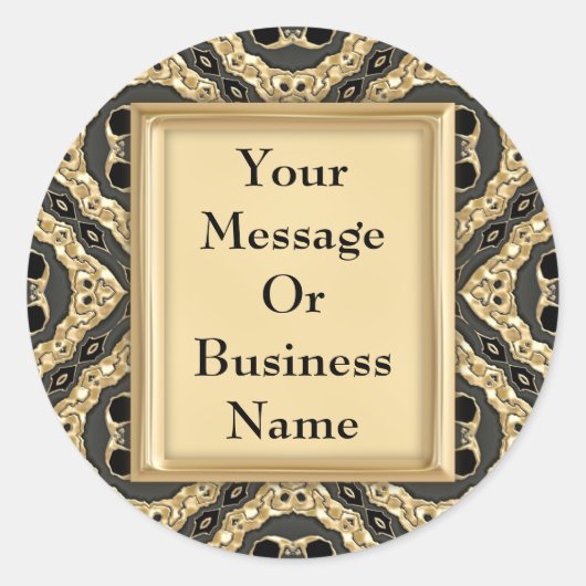 Goud reliëfkant ronde sticker (Voorkant)