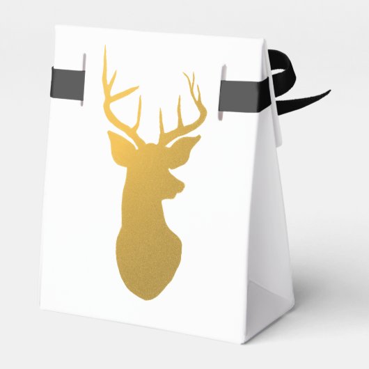 Goud rendier Antler bruiloft Bedankdoosjes (Achterkant)