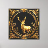Goud rendiergoud en zwart sierlijk lijst canvas afdruk (Voorkant)