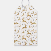 Goud rendierpatroon cadeaulabel (Achterkant)