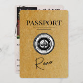 Goud Reno Paspoort Bewaar de datum Save The Date (Voorkant / Achterkant)