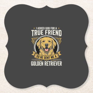 Goud Retriever Echte Vriend Hond Kartonnen Onderzetters