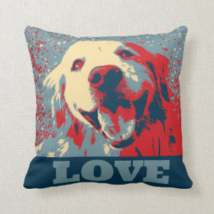 Goud Retriever gestileerde liefde Kussen