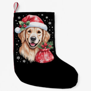Goud Retriever Hond Kerst Licht Vakantie Feest Kleine Kerstsok