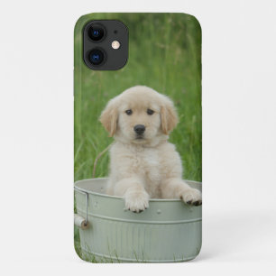 Goud Retriever in wasbak iPhone 11 Hoesje