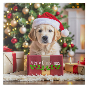 Goud Retriever Kerstmis Tegeltje
