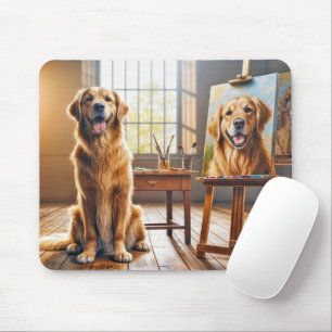 Goud Retriever Portret Op Canvas Muismat