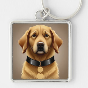 Goud Retriever Portret  Sleutelhanger