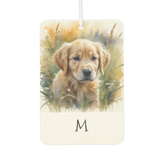 Goud Retriever Puppy Luchtverfrisser (Voorkant)