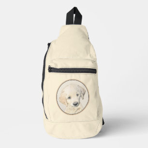 Goud Retriever Puppy Schilderij Originele Honden K Sling Bag