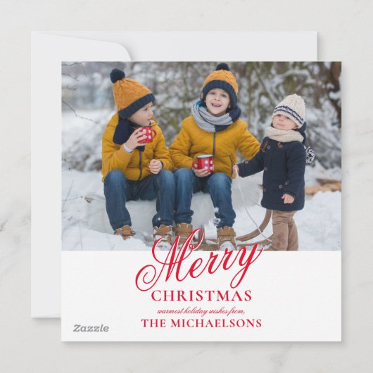 Goud Retriever Puppy Speelt in de Sneeuw Feestdagenkaart (Achterkant)