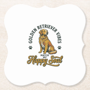 Goud Retriever T-shirt Vintage Gravure Hond Liefhe Kartonnen Onderzetters