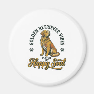 Goud Retriever T-shirt Vintage Gravure Hond Liefhe Magneet