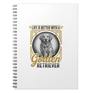 Goud Retriever Vintage Gravure Hond Liefhebber Shi Notitieboek