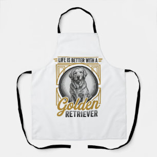 Goud Retriever Vintage Gravure Hond Liefhebber Shi Schort