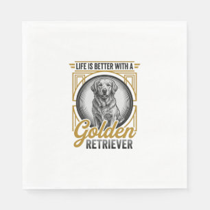 Goud Retriever Vintage Gravure Hond Liefhebber Shi Servet