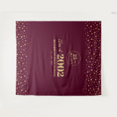 Goud & Rode Confetti Klassieker Reünie Feest Achte Wandkleed (Voorkant (horizontaal))