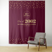 Goud & Rode Confetti Klassieker Reünie Feest Achte Wandkleed (In situ)