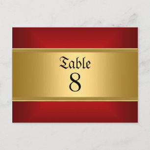Goud Rode Huwelijk Tafel Nummers Goud Rood Briefkaart
