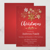 Goud & Rode Luxe Stijl Kerstfeest Kaart (Voorkant / Achterkant)