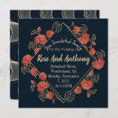 Goud/Rode Rozen Kaart (Voorkant / Achterkant)