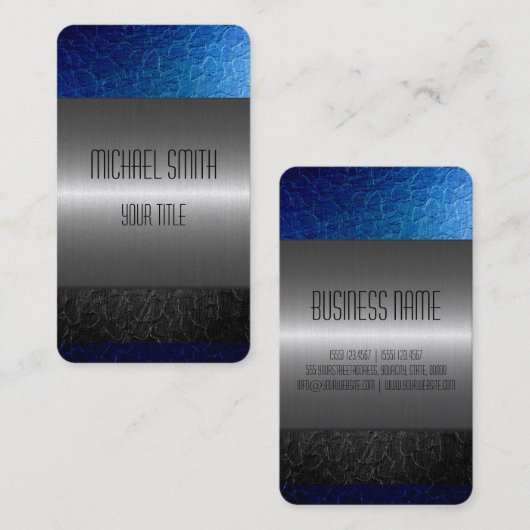 Goud roestvrij staal Metaal Gat 2 Visitekaartje (Voorkant / Achterkant)