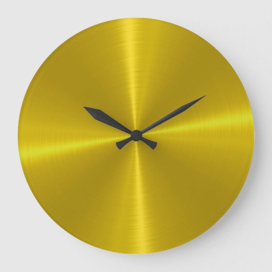 Goud roestvrij staal Metaal Kijk Deco Grote Klok (Voorkant)