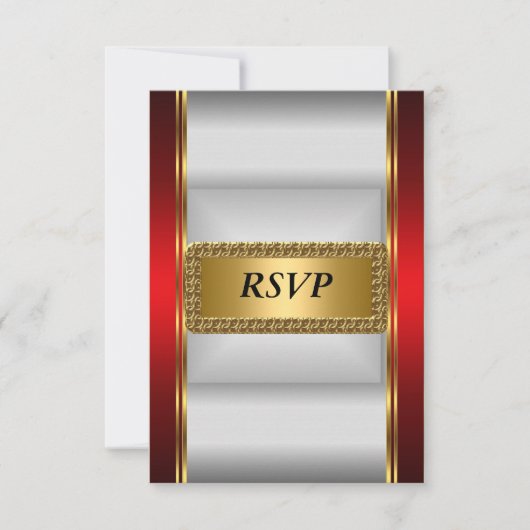 Goud rood Art Deco RSVP (Voorkant)