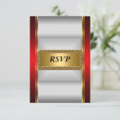 Goud rood Art Deco RSVP (Staand voorkant)