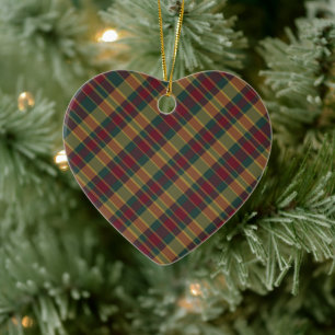 Goud rood en groen kerstcadeau afdrukken keramisch ornament
