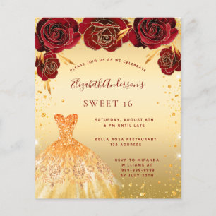 Goud rood glitter-jurk, gezoet 16 flyer