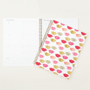Goud Rood Roze Waterverf Lippen Planner